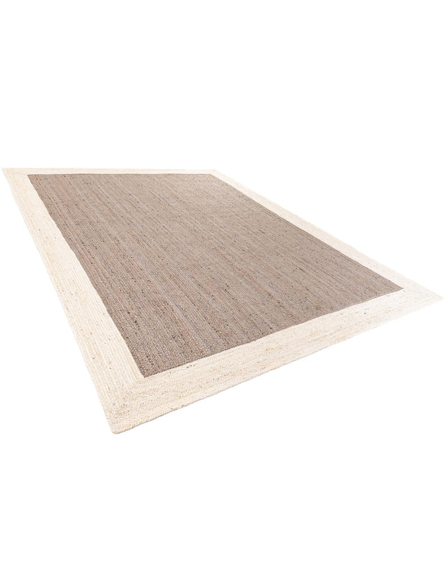 Gray and White 9' x 12' Braided Jute Rectangle Rug