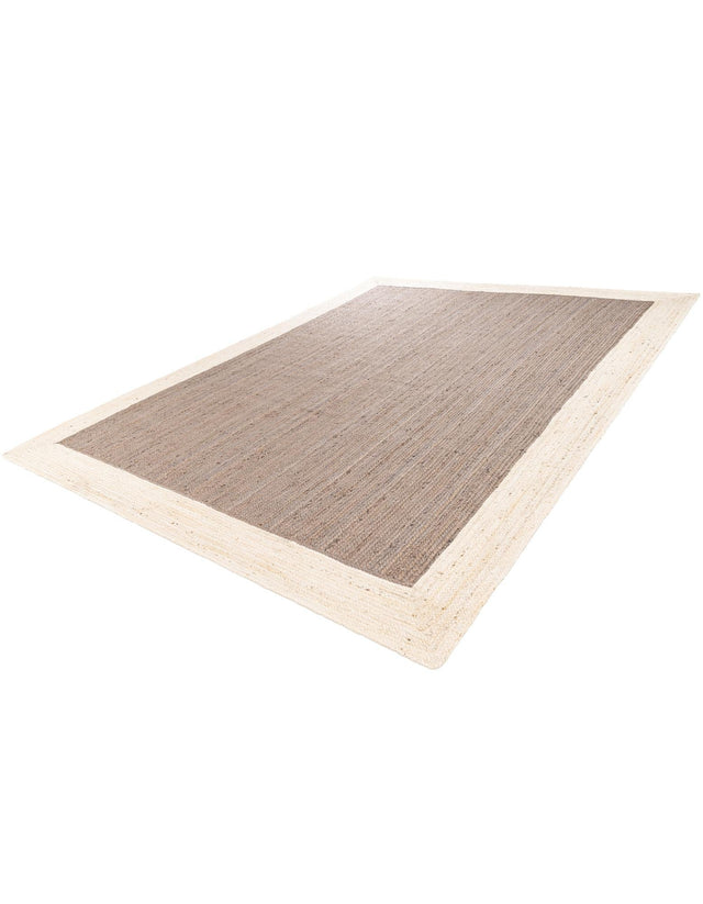 Gray and White 9' x 12' Braided Jute Rectangle Rug