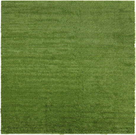 Green 10' x 10' Outdoor Grass Square Rug