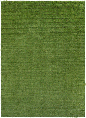 Green 10' x 14' 1 Outdoor Grass Rectangle Area Rug Thick Soft Touch Fluffy & Plush Shaggy Pile Weather Resistant for Patio, Deck, Terrace, Balcony, Porch