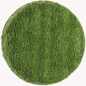 Green 2' 2 x 2' 2 Outdoor Grass Round Area Rug Thick Soft Touch Fluffy & Plush Shaggy Pile Weather Resistant for Patio, Deck, Terrace, Balcony, Porch