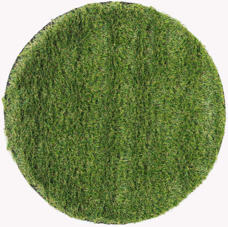 Green 2' 2 x 2' 2 Outdoor Grass Round Area Rug Thick Soft Touch Fluffy & Plush Shaggy Pile Weather Resistant for Patio, Deck, Terrace, Balcony, Porch