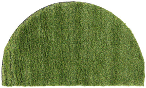 Green 2' 2 x 3' 7 Outdoor Grass Hearth Area Rug Thick Soft Touch Fluffy & Plush Shaggy Pile Weather Resistant for Patio, Deck, Terrace, Balcony, Porch