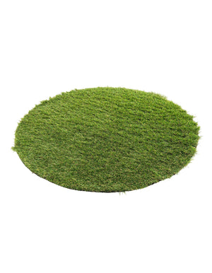Green 3' 1 x 3' 1 Outdoor Grass Round Area Rug Thick Soft Touch Fluffy & Plush Shaggy Pile Weather Resistant for Patio, Deck, Terrace, Balcony, Porch