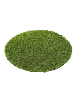 Green 3' 1 x 3' 1 Outdoor Grass Round Area Rug Thick Soft Touch Fluffy & Plush Shaggy Pile Weather Resistant for Patio, Deck, Terrace, Balcony, Porch
