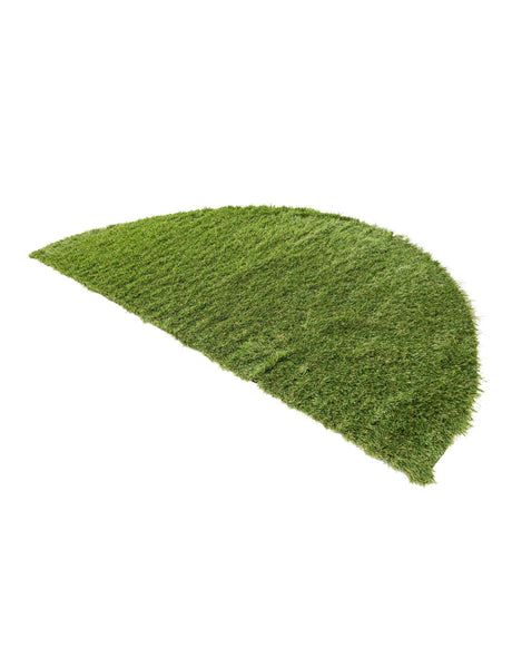 Green 3' 1 x 6' 1 Outdoor Grass Hearth Half-Round Semicircle Area Rug Thick Soft Touch Fluffy & Plush Shaggy Pile Weather Resistant for Patio, Deck, Terrace, Balcony, Porch Grass Carpet Mat for Sale at Rug Engine