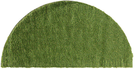 Green 3' 1 x 6' 1 Outdoor Grass Hearth Area Rug Thick Soft Touch Fluffy & Plush Shaggy Pile Weather Resistant for Patio, Deck, Terrace, Balcony, Porch
