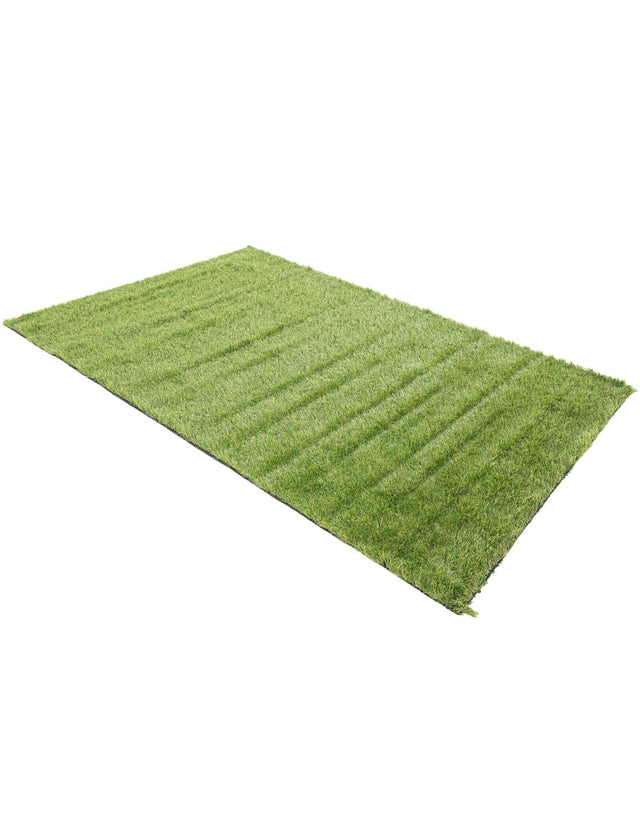 Green 4' 1 x 6' 1 Outdoor Grass Rectangle Area Rug Thick Soft Touch Fluffy & Plush Shaggy Pile Weather Resistant for Patio, Deck, Terrace, Balcony, Porch