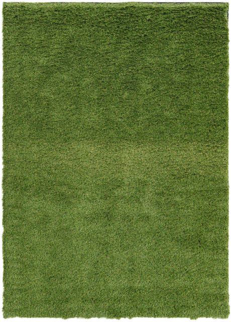 Green 5' 1 x 7' 1 Outdoor Grass Rectangle Area Rug Thick Soft Touch Fluffy & Plush Shaggy Pile Weather Resistant for Patio, Deck, Terrace, Balcony, Porch