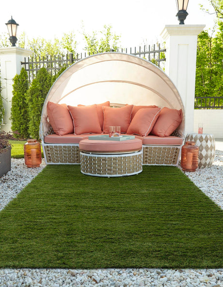 Green 10' x 14' 1 Outdoor Grass Rectangle Area Rug Thick Soft Touch Fluffy & Plush Shaggy Pile Weather Resistant for Patio, Deck, Terrace, Balcony, Porch Grass Carpet Mat for Sale at Rug Engine