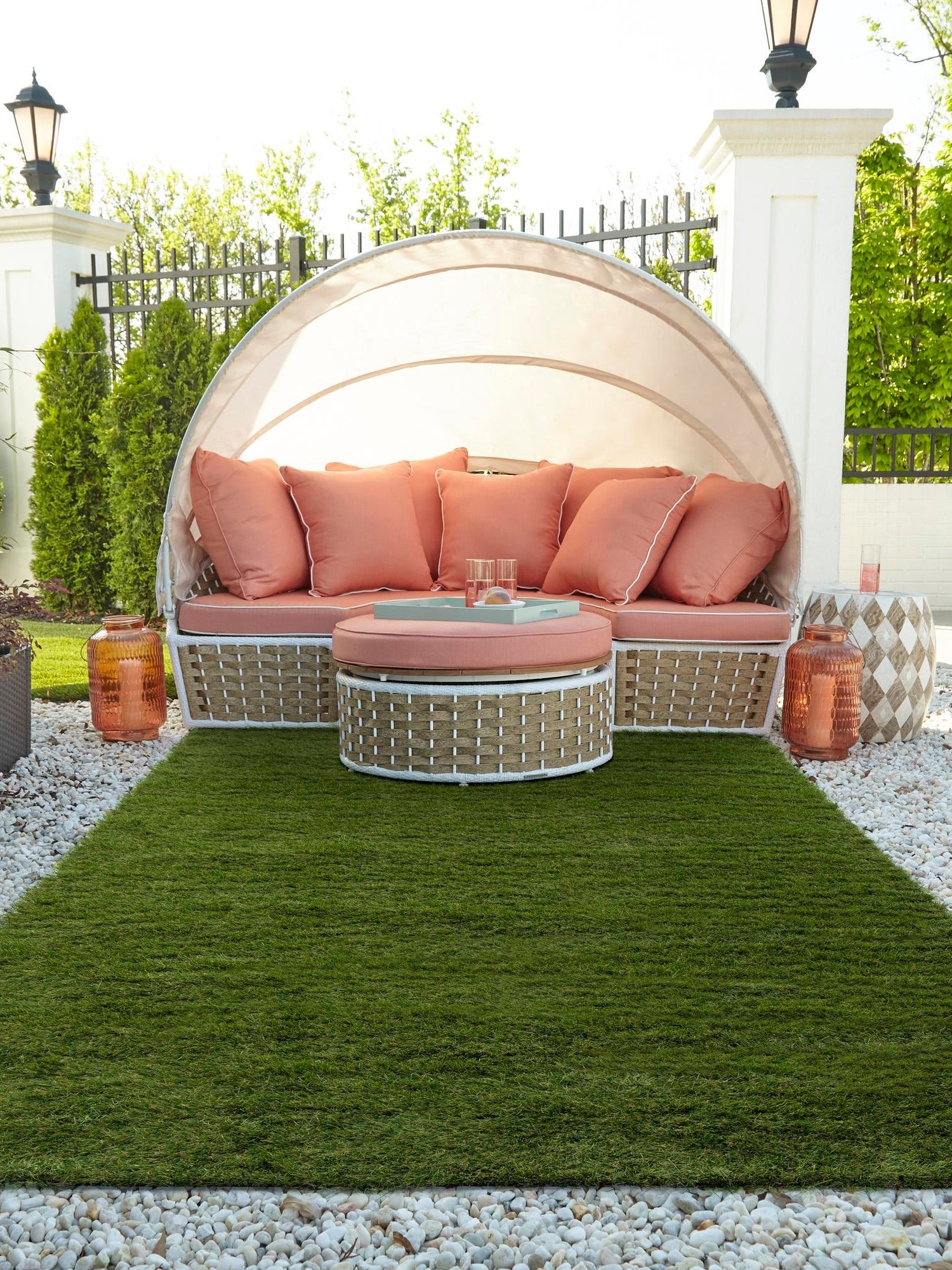 Green 7' 10 x 10' Outdoor Grass Rectangle Area Rug Thick Soft Touch Fluffy & Plush Shaggy Pile Weather Resistant for Patio, Deck, Terrace, Balcony, Porch Grass Carpet Mat for Sale at Rug Engine