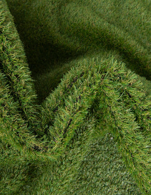 Green 5' 1 x 5' 1 Outdoor Grass Round Area Rug Thick Soft Touch Fluffy & Plush Shaggy Pile Weather Resistant for Patio, Deck, Terrace, Balcony, Porch