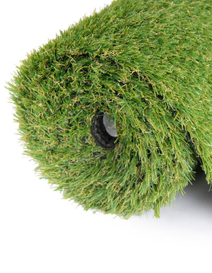 Green 5' 1 x 5' 1 Outdoor Grass Round Area Rug Thick Soft Touch Fluffy & Plush Shaggy Pile Weather Resistant for Patio, Deck, Terrace, Balcony, Porch