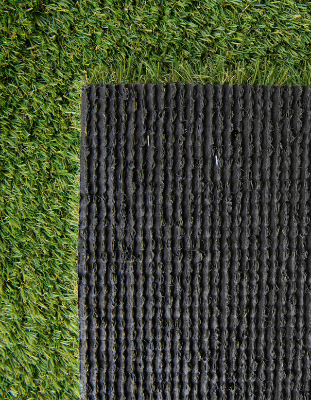 Green 2' 7 x 10' Outdoor Grass Runner Area Rug Thick Soft Touch Fluffy & Plush Shaggy Pile Weather Resistant for Patio, Deck, Terrace, Balcony, Porch