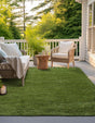Green 7' 10 x 7' 10 Outdoor Grass Square Area Rug Thick Soft Touch Fluffy & Plush Shaggy Pile Weather Resistant for Patio, Deck, Terrace, Balcony, Porch Grass Carpet Mat for Sale at Rug Engine