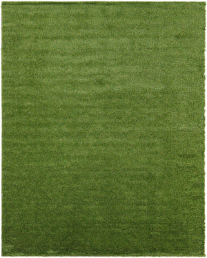 Green 7' 10 x 10' Outdoor Grass Rectangle Area Rug Thick Soft Touch Fluffy & Plush Shaggy Pile Weather Resistant for Patio, Deck, Terrace, Balcony, Porch