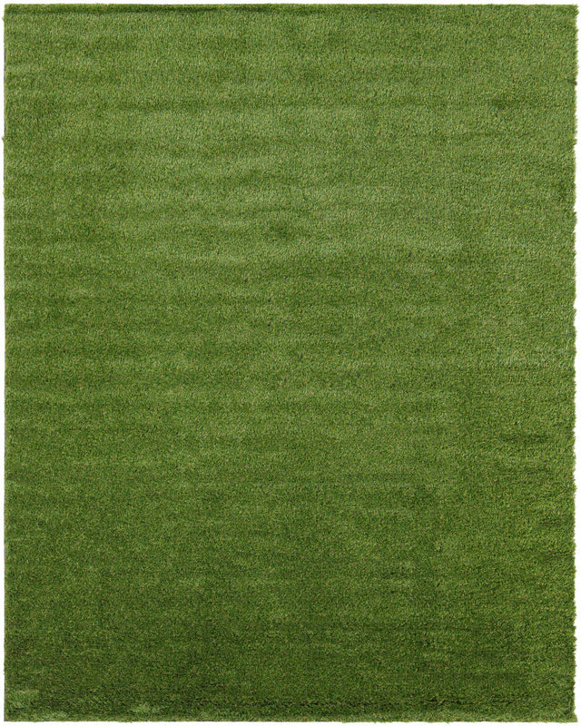 Green 7' 10 x 10' Outdoor Grass Rectangle Area Rug Thick Soft Touch Fluffy & Plush Shaggy Pile Weather Resistant for Patio, Deck, Terrace, Balcony, Porch