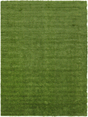 Green 9' x 12' Outdoor Grass Rectangle Area Rug Thick Soft Touch Fluffy & Plush Shaggy Pile Weather Resistant for Patio, Deck, Terrace, Balcony, Porch