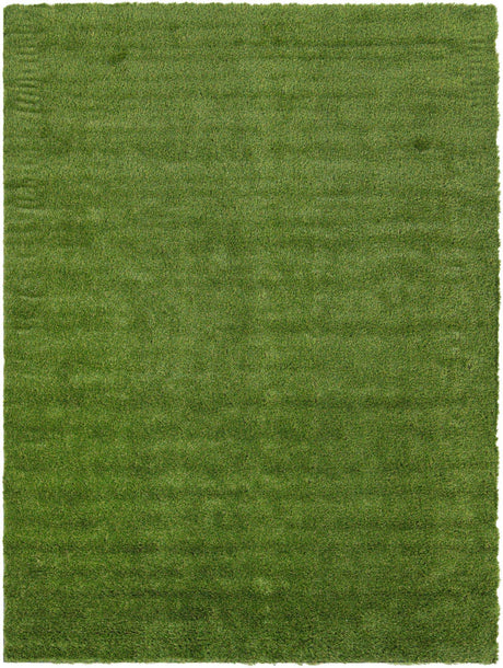 Green 9' x 12' Outdoor Grass Rectangle Area Rug Thick Soft Touch Fluffy & Plush Shaggy Pile Weather Resistant for Patio, Deck, Terrace, Balcony, Porch