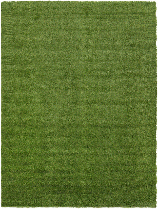 Green 9' x 12' Outdoor Grass Rectangle Area Rug Thick Soft Touch Fluffy & Plush Shaggy Pile Weather Resistant for Patio, Deck, Terrace, Balcony, Porch