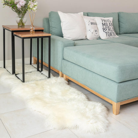 White 3' 3 x 6' Natural Sheepskin Freeform Area Rug 100% Genuine Luxury Soft Touch Shaggy Plush Pile Authentic Lambskin Carpet for Interior Design for Sale at Rug Engine
