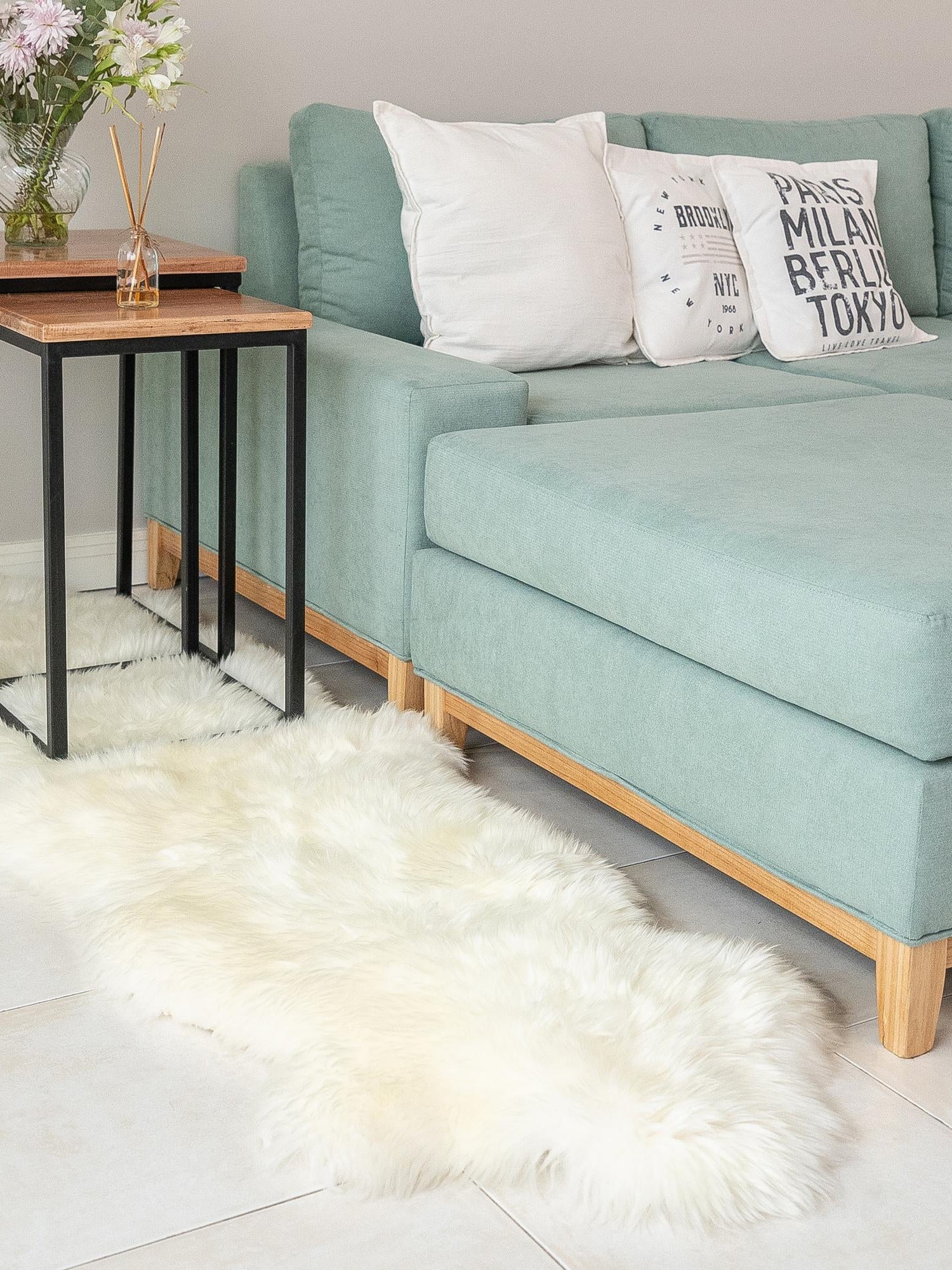 White 4' 9 x 6' Natural Sheepskin Freeform Area Rug 100% Genuine Luxury Soft Touch Shaggy Plush Pile Authentic Lambskin Carpet for Interior Design for Sale at Rug Engine