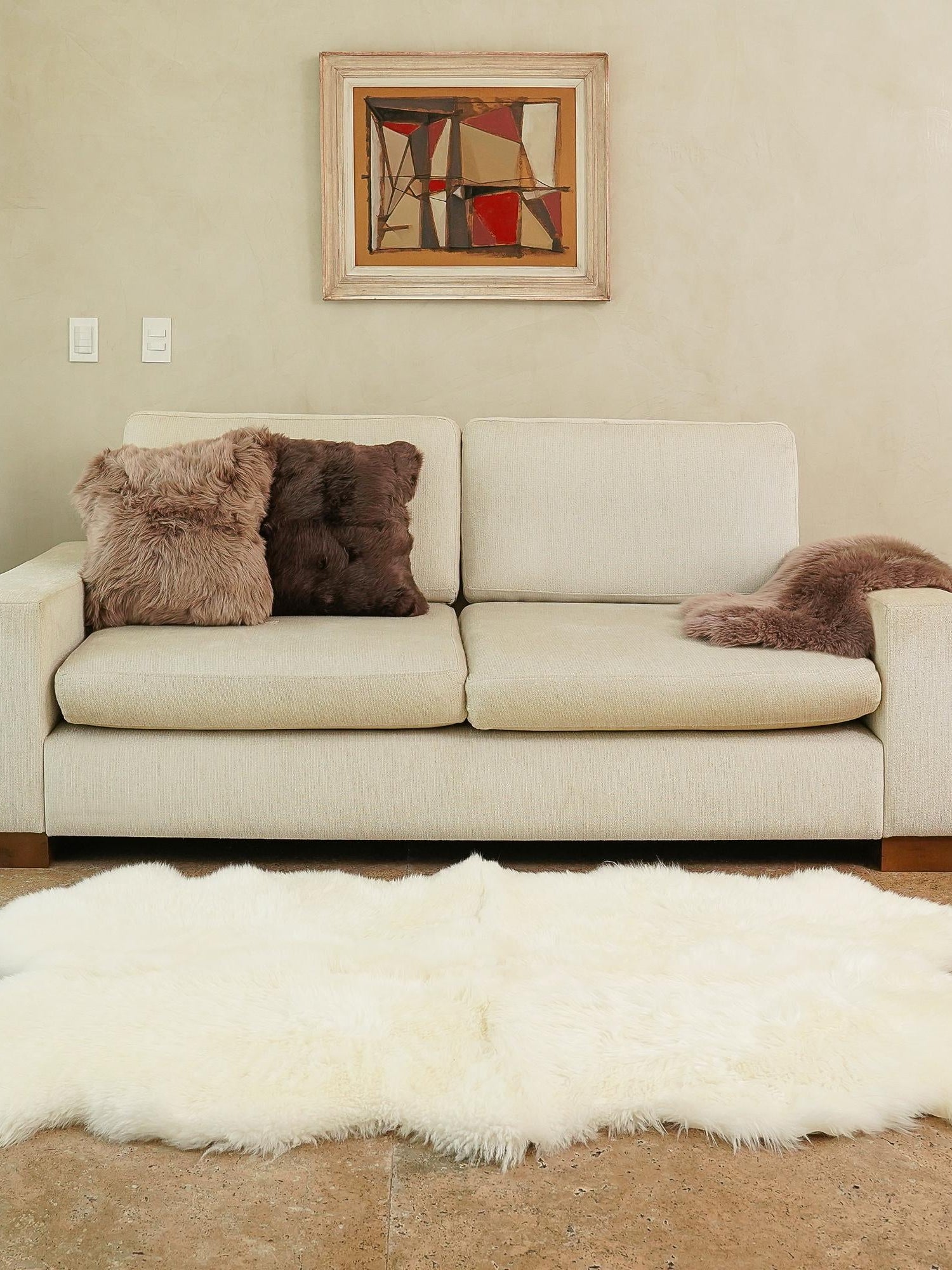 White 1' 10 x 3' Natural Sheepskin Freeform Area Rug 100% Genuine Luxury Soft Touch Shaggy Plush Pile Authentic Lambskin Carpet for Interior Design for Sale at Rug Engine