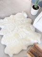 White 6' x 6' Natural Sheepskin Square Rug