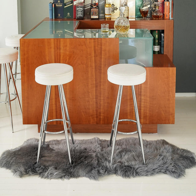 Gray 3' 3 x 6' Natural Sheepskin Rectangle Rug
