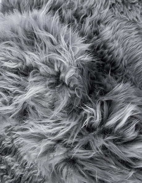 Gray 6' x 6' Natural Sheepskin Square Area Rug 100% Genuine Luxury Soft Touch Shaggy Plush Pile Authentic Lambskin Carpet for Interior Design for Sale at Rug Engine