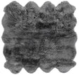 Gray 6' x 6' Natural Sheepskin Square Rug