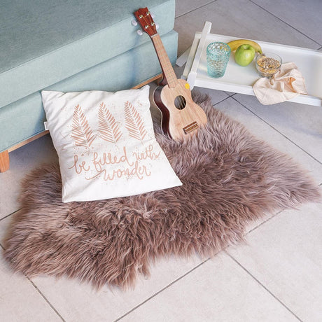 Beige 3' 3 x 6' Natural Sheepskin Rectangle Rug
