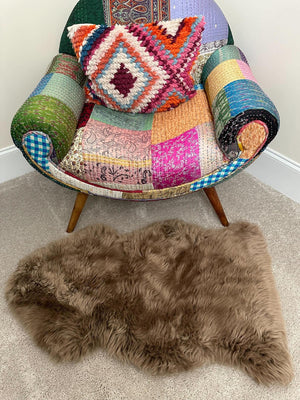 Beige 2' x 3' Natural Sheepskin Rectangle Rug