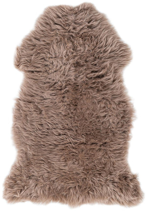 Beige 2' x 3' Natural Sheepskin Rectangle Rug