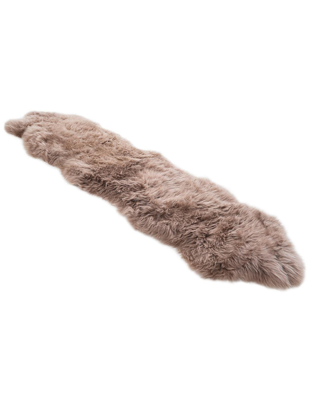 Beige 2' x 6' Natural Sheepskin Runner Rug