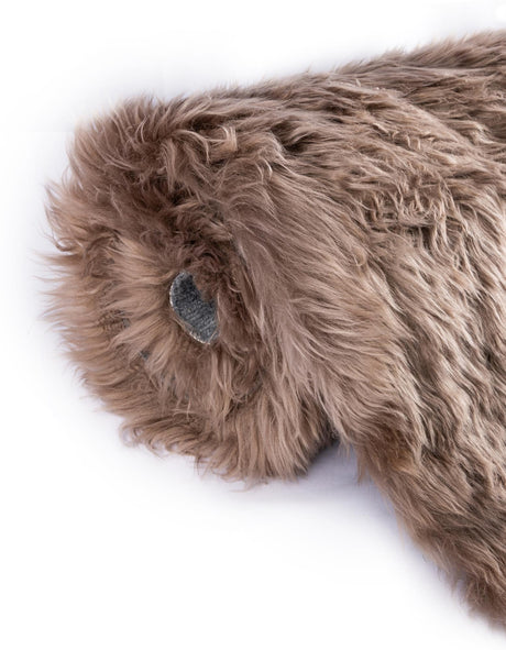 Beige 2' x 6' Natural Sheepskin Runner Rug
