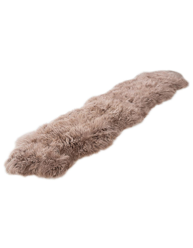 Beige 2' x 6' Natural Sheepskin Runner Rug