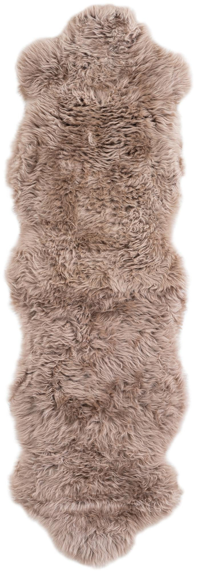 Beige 2' x 6' Natural Sheepskin Runner Rug