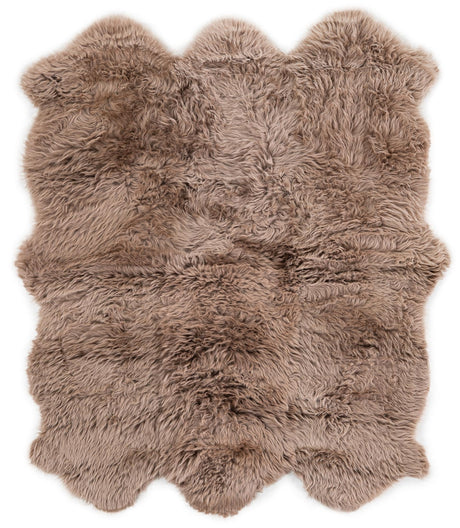 Beige 4' 9 x 6' Natural Sheepskin Freeform Area Rug 100% Genuine Luxury Soft Touch Shaggy Plush Pile Authentic Lambskin Carpet for Interior Design for Sale at Rug Engine