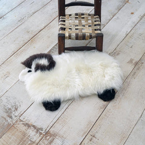 White and Black 2' x 2' 4 Sheepskin Kids Rectangle Rug