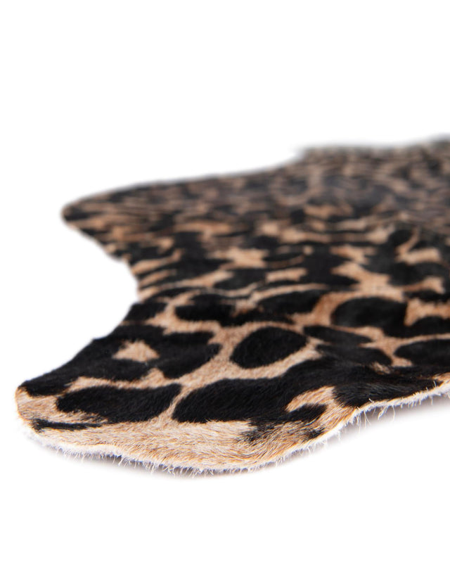 Brown and Black 6' x 6' 3 Cowhide Leather Rectangle Rug