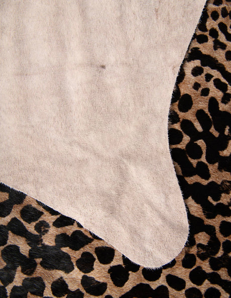 Authentic Luxury Brown and Black 5' 7 x 6' 3 Cowhide Leather Rectangle Area Rug Modern Interior Design 100% Real Natural Cowhide Carpet for Designer Home Decor for Sale at Rug Engine