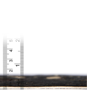 Black and Gold 6' x 6' 3 Cowhide Leather Rectangle Rug