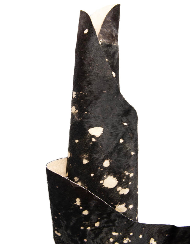 Black and Gold 6' x 6' 3 Cowhide Leather Rectangle Rug