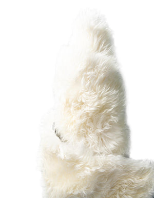 White 2' x 6' Sheepskin Runner Rug