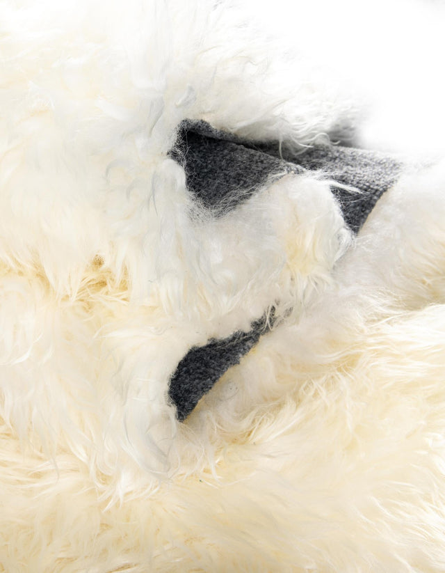 White 2' x 6' Sheepskin Runner Rug