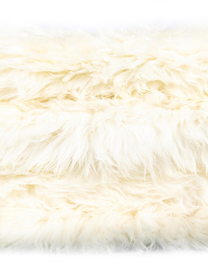White 2' x 6' Sheepskin Runner Rug