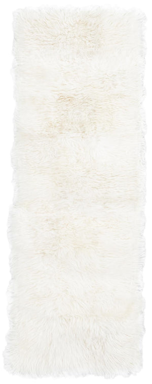 White 2' x 6' Sheepskin Runner Rug