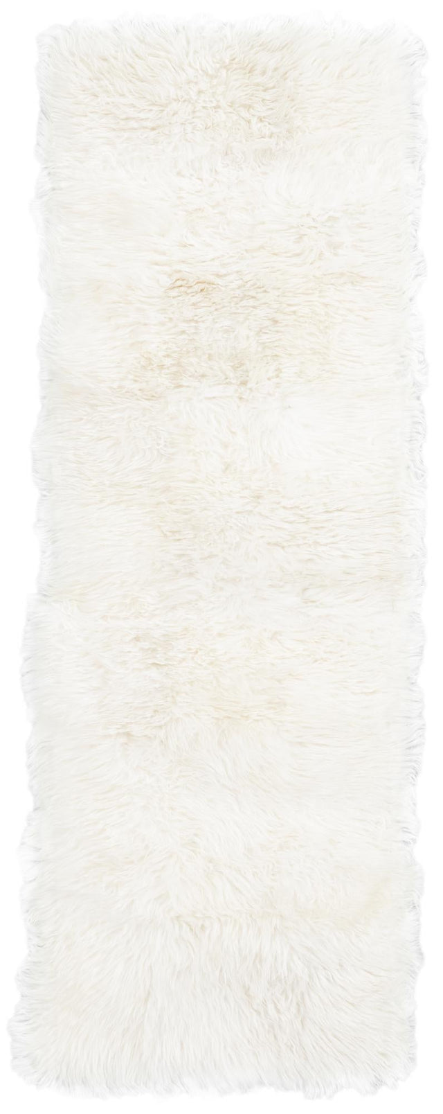 White 2' x 6' Sheepskin Runner Rug