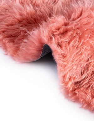 Pink 3' x 3' Sheepskin Round Rug
